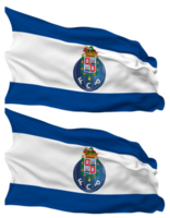 futebol clube do porto flagga vågor isolerat i enkel och stöta textur, med transparent bakgrund, 3d tolkning png