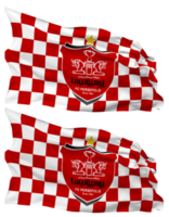Persepolis Football Club Flag Waves Isolated in Plain and Bump Texture, with Transparent Background, 3D Rendering png