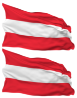 Österreich Flagge Wellen isoliert im einfach und stoßen Textur, mit transparent Hintergrund, 3d Rendern png