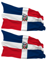 dominicano república bandera olas aislado en llanura y bache textura, con transparente fondo, 3d representación png