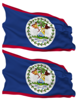 Belize Flag Waves Isolated in Plain and Bump Texture, with Transparent Background, 3D Rendering png
