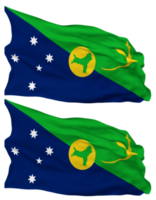 Territory of Christmas Island Flag Waves Isolated in Plain and Bump Texture, with Transparent Background, 3D Rendering png