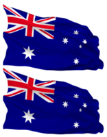 Australia Flag Waves Isolated in Plain and Bump Texture, with Transparent Background, 3D Rendering png