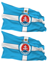 sk slowanisch Bratislava Flagge Wellen isoliert im einfach und stoßen Textur, mit transparent Hintergrund, 3d Rendern png