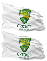 cricket Australia, australiano cricket asse, circa, acb bandiera onde isolato nel pianura e urto struttura, con trasparente sfondo, 3d interpretazione png