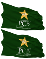 Pakistan Cricket Board, PCB Flag Waves Isolated in Plain and Bump Texture, with Transparent Background, 3D Rendering png