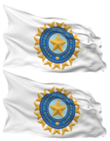 Board of Control for Cricket in India, BCCI Flag Waves Isolated in Plain and Bump Texture, with Transparent Background, 3D Rendering png