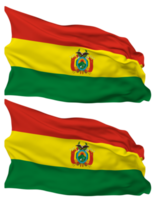 bolivia bandera olas aislado en llanura y bache textura, con transparente fondo, 3d representación png