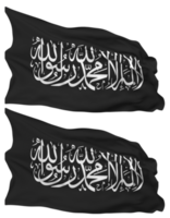 Shahadah Islamic Flag Waves Isolated in Plain and Bump Texture, with Transparent Background, 3D Rendering png