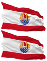 francés Polinesia bandera olas aislado en llanura y bache textura, con transparente fondo, 3d representación png