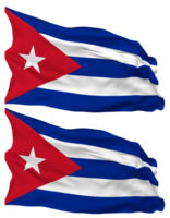 Cuba bandeira ondas isolado dentro avião e colisão textura, com transparente fundo, 3d Renderização png