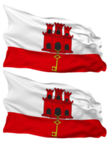 Gibraltar Flag Waves Isolated in Plain and Bump Texture, with Transparent Background, 3D Rendering png