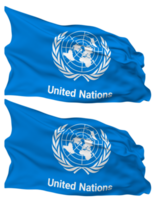 United Nations, UN Flag Waves Isolated in Plain and Bump Texture, with Transparent Background, 3D Rendering png