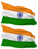 Indien Flagge Wellen isoliert im einfach und stoßen Textur, mit transparent Hintergrund, 3d Rendern png