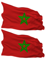 Maroc drapeau vagues isolé dans plaine et bosse texture, avec transparent arrière-plan, 3d le rendu png