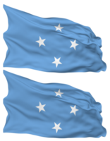 federado estados do Micronésia bandeira ondas isolado dentro avião e colisão textura, com transparente fundo, 3d Renderização png