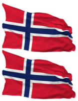 Norge flagga vågor isolerat i enkel och stöta textur, med transparent bakgrund, 3d tolkning png