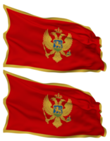 Montenegro Flag Waves Isolated in Plain and Bump Texture, with Transparent Background, 3D Rendering png