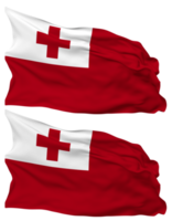 Tonga Flag Waves Isolated in Plain and Bump Texture, with Transparent Background, 3D Rendering png