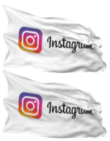 Instagram bandeira ondas isolado dentro avião e colisão textura, com transparente fundo, 3d Renderização png