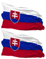 slovakia flagga vågor isolerat i enkel och stöta textur, med transparent bakgrund, 3d tolkning png