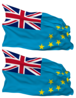 Tuvalu Flag Waves Isolated in Plain and Bump Texture, with Transparent Background, 3D Rendering png