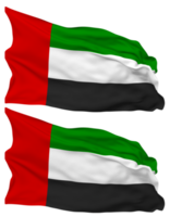 Verenigde Arabisch emiraten vlag golven geïsoleerd in duidelijk en buil textuur, met transparant achtergrond, 3d renderen png