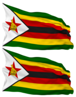 Zimbabwe Flagge Wellen isoliert im einfach und stoßen Textur, mit transparent Hintergrund, 3d Rendern png