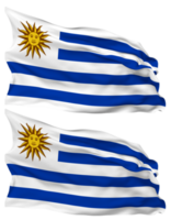 Uruguay Flag Waves Isolated in Plain and Bump Texture, with Transparent Background, 3D Rendering png