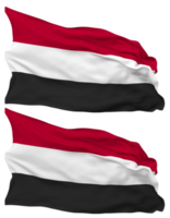 Yemen bandera olas aislado en llanura y bache textura, con transparente fondo, 3d representación png