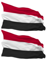 Yemen bandera olas aislado en llanura y bache textura, con transparente fondo, 3d representación png