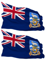 Falkland Islands Flag Waves Isolated in Plain and Bump Texture, with Transparent Background, 3D Rendering png