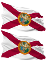 State of Florida Flag Waves Isolated in Plain and Bump Texture, with Transparent Background, 3D Rendering png