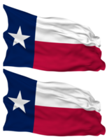 estado de Texas bandera olas aislado en llanura y bache textura, con transparente fondo, 3d representación png