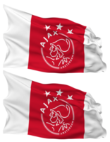 Amsterdamsche Football Club Ajax, AFC Ajax, Ajax Amsterdam Football Club Flag Waves Isolated in Plain and Bump Texture, with Transparent Background, 3D Rendering png