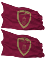 Al Wahda Football Club Flag Waves Isolated in Plain and Bump Texture, with Transparent Background, 3D Rendering png