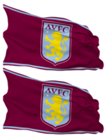 Aston Villa Football Club Flag Waves Isolated in Plain and Bump Texture, with Transparent Background, 3D Rendering png