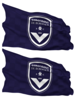 Fußball Verein des Girondine de bordeaux, Girondine de Bordeaux Flagge Wellen isoliert im einfach und stoßen Textur, mit transparent Hintergrund, 3d Rendern png