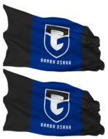 Gamba Osaka Fußball Verein Flagge Wellen isoliert im einfach und stoßen Textur, mit transparent Hintergrund, 3d Rendern png