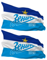 Football Club Zenit, Zenit Saint Petersburg Flag Waves Isolated in Plain and Bump Texture, with Transparent Background, 3D Rendering png