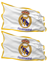 real Madrid club Delaware fútbol, real Madrid cf bandera olas aislado en llanura y bache textura, con transparente fondo, 3d representación png