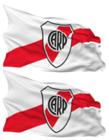 Club Atletico River Plate Flag Waves Isolated in Plain and Bump Texture, with Transparent Background, 3D Rendering png