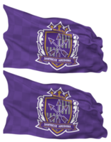 sanfrecce hiroshima flagga vågor isolerat i enkel och stöta textur, med transparent bakgrund, 3d tolkning png