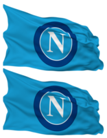 Societa Sportiva Calcio Napoli, SSC Napoli Flag Waves Isolated in Plain and Bump Texture, with Transparent Background, 3D Rendering png