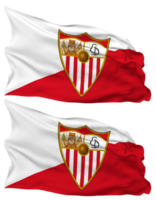 Sevilla zaalvoetbal club, Sevilla fc vlag golven geïsoleerd in duidelijk en buil textuur, met transparant achtergrond, 3d renderen png