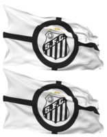 santos futebol clube, santos fc bandeira ondas isolado dentro avião e colisão textura, com transparente fundo, 3d Renderização png