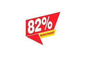 82 percent Sale and discount labels. price off tag icon flat design. vector