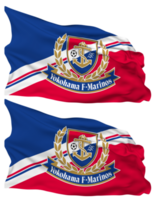 Yokohama F Marinos Flag Waves Isolated in Plain and Bump Texture, with Transparent Background, 3D Rendering png