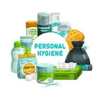 Personal hygiene, bathroom and shower care items vector