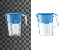Water filter pitcher or jug realistic mock-up vector
